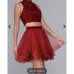 2piece prom formal dress red size XL